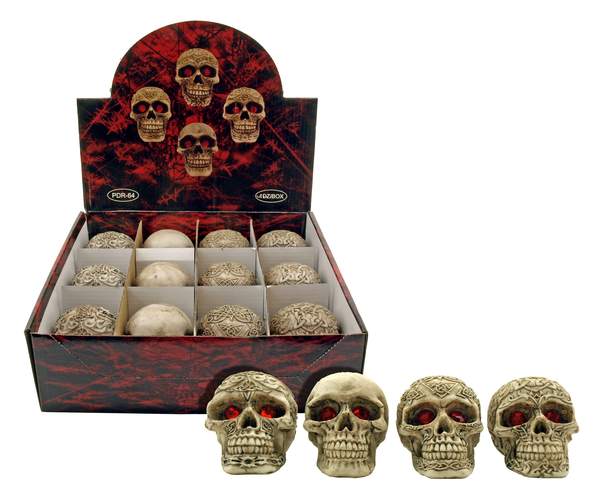 ''3'''' Aztec Civilization Death's Head Skeleton Polyresin FIGURINE...''