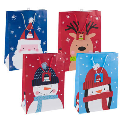 HOLIDAY Hats Gift Bag- X-Large- 4 Assorted Prints