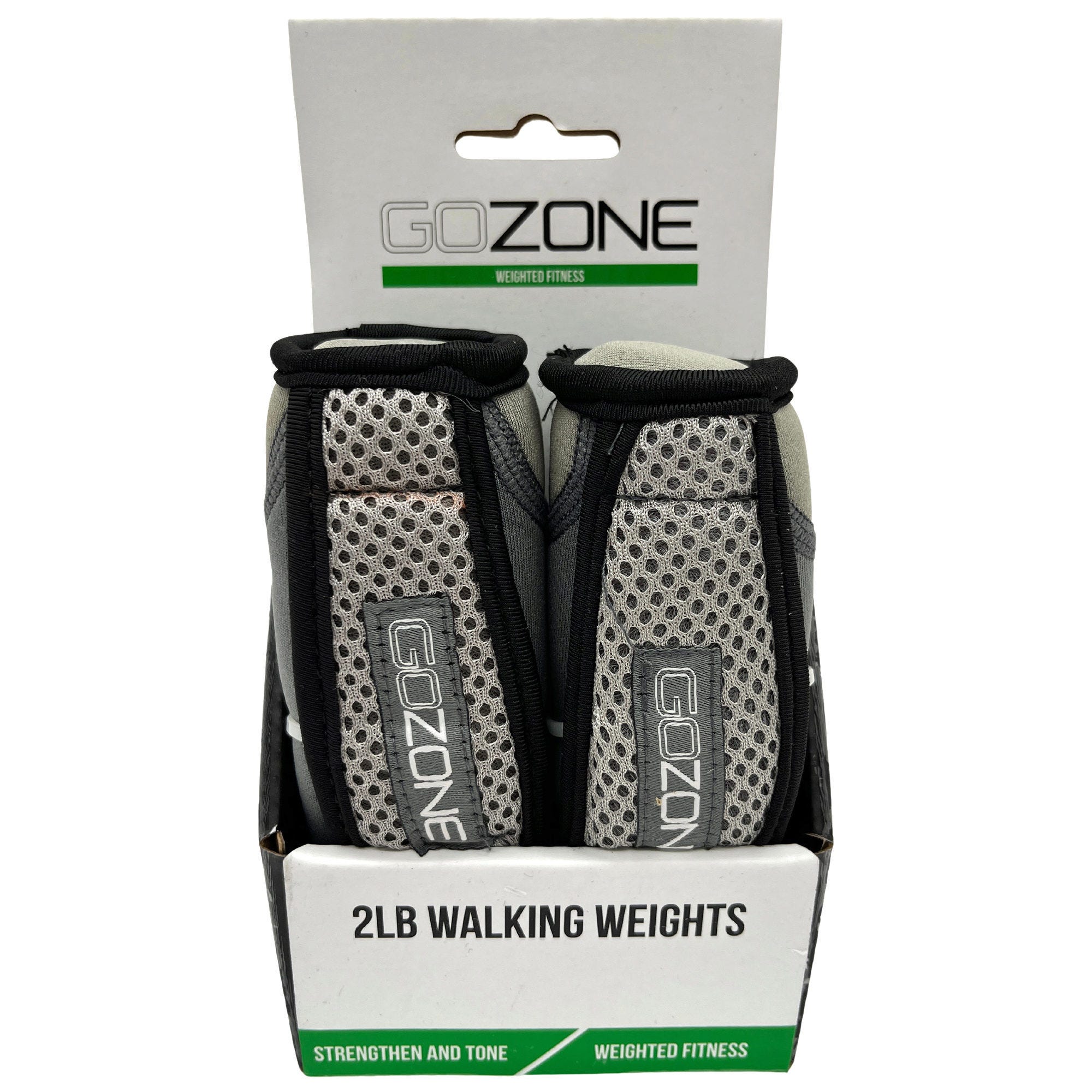 Go Zone 2 lb Hand Held Walking Weights in Grey - Qty 6