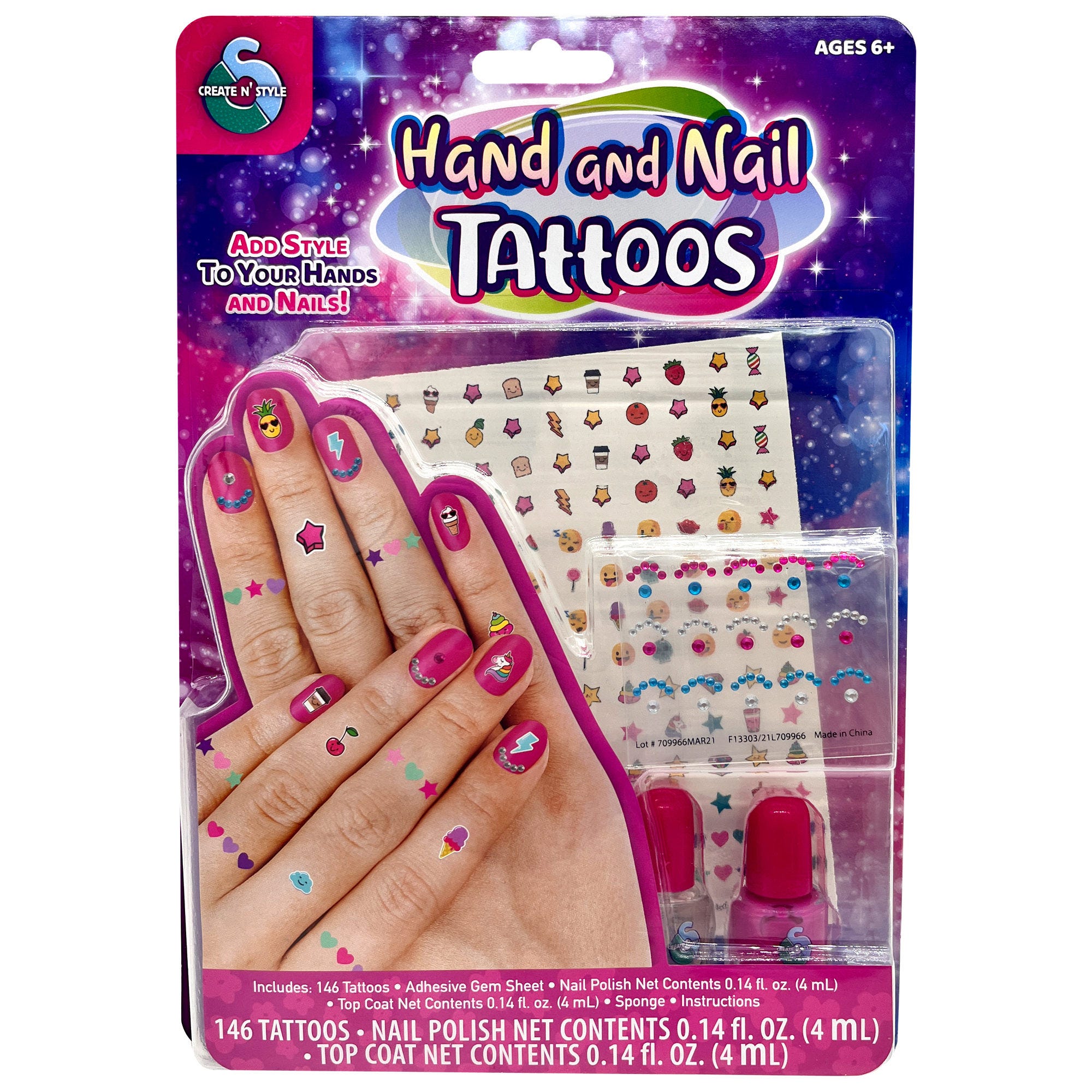 Create n' Style Hand and Nail TATTOO Kit - Qty 18