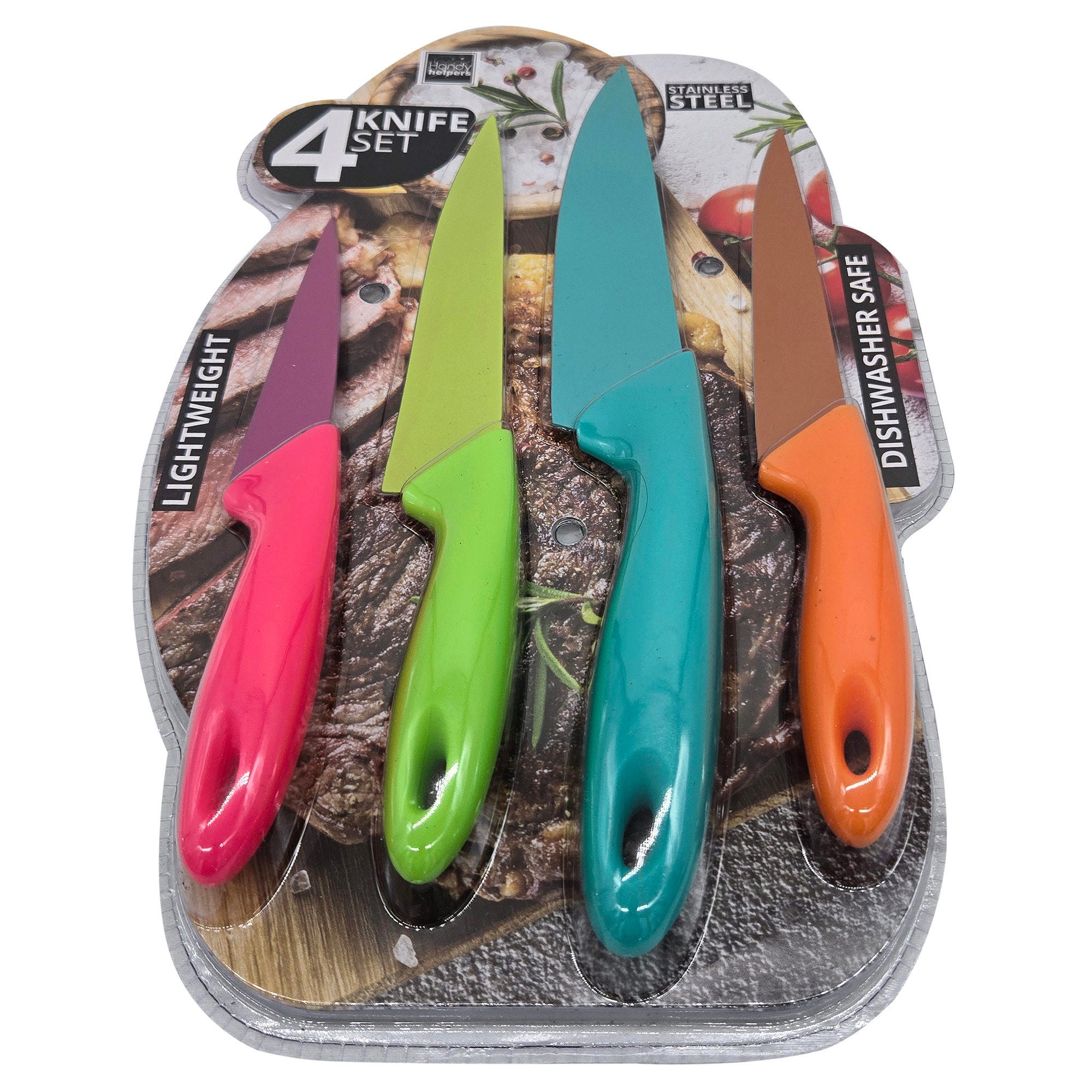 4 Piece Pastel Colorful Kitchen KNIFE Set - Qty 36